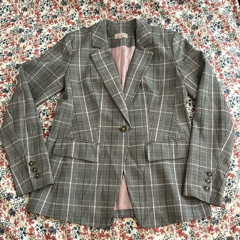 LOFT Plaid Blazer size 2